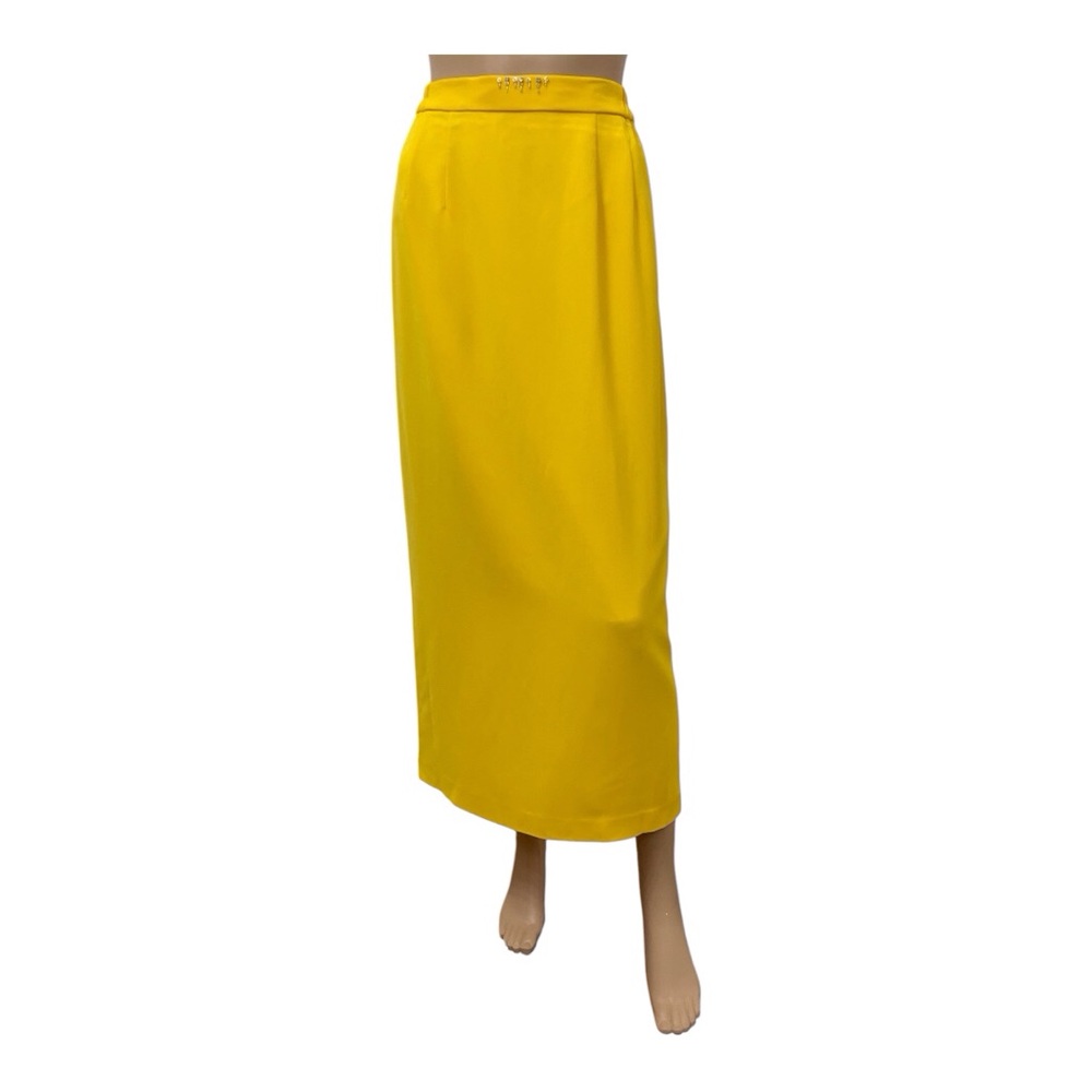 Louis Ricci Women’s Yellow Maxi Lined Skirt,12